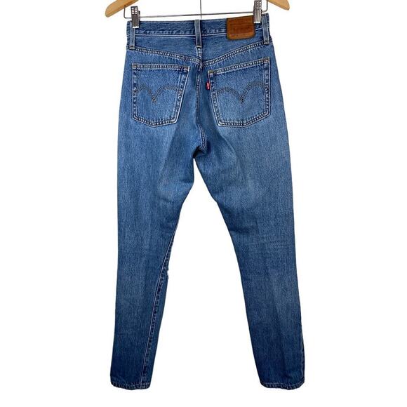 Levi's 501 S BIG E Size 25X30 Medium Wash Button Fly Distressed Denim Blue Jeans - Picture 4 of 12